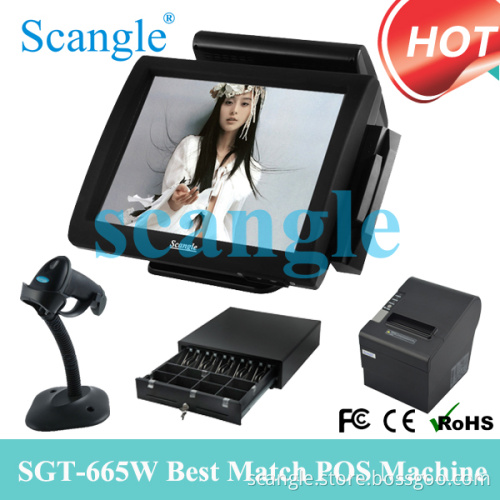 15" Stylish Touch POS with Customer Display Card Reader (SGT-665)